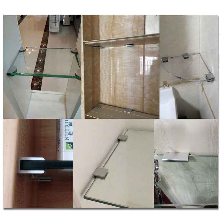 10 PCS Single Hole Aluminum Alloy Glass Fixing Clip, S, 10mm