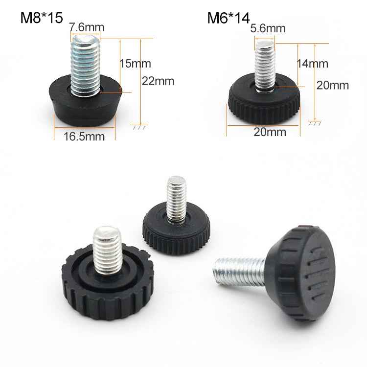 100 PCS Adjustable Foot Pad Furniture Screw Support Stub, M8x15