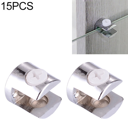 Abrazadera de fijación de vidrio cilíndrica de 12 mm, 15 piezas, aleación de zinc brillante, conexión de soporte fijo, cilíndrica de 12 mm