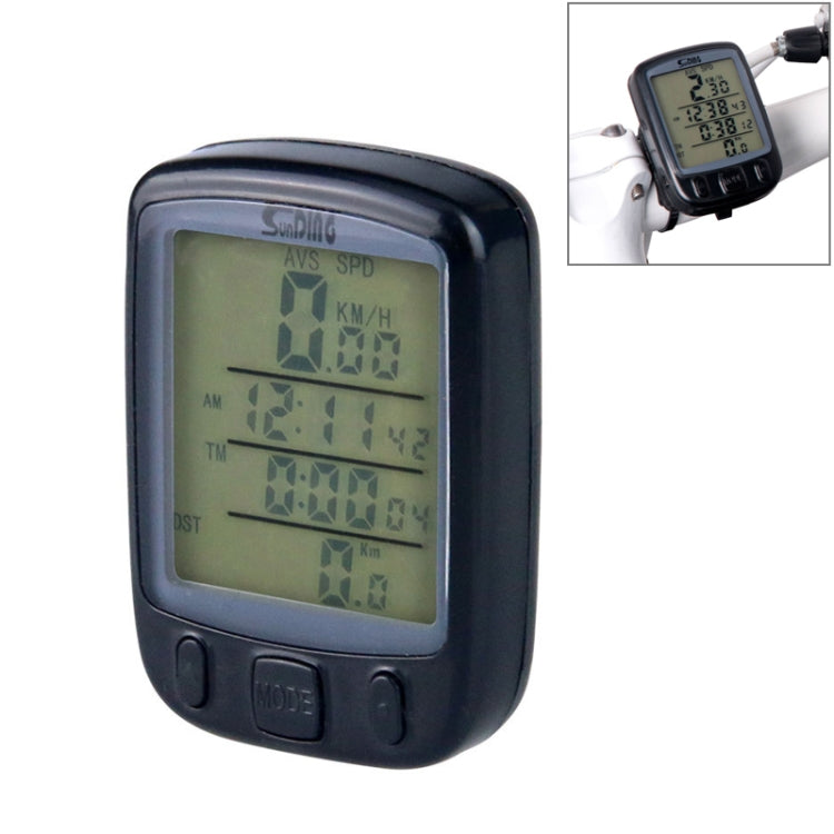 SUNDING 563A Bike Bicycle Waterproof Wired LCD Screen Luminous Mileage Speedometer Odometer, English Version, 563A(Yellow), 563A(Black), 563A(Blue)