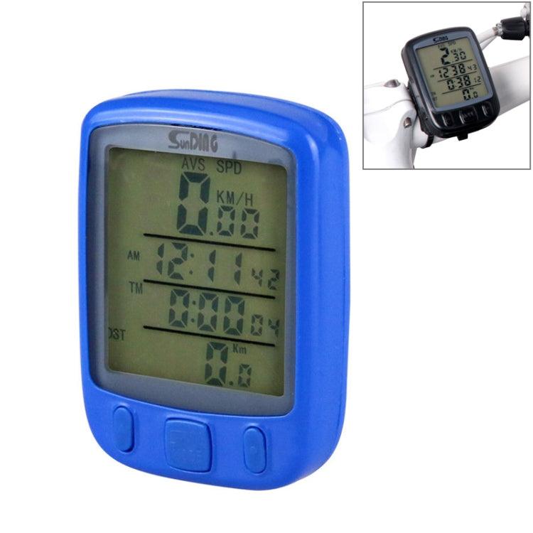 SUNDING 563A Bike Bicycle Waterproof Wired LCD Screen Luminous Mileage Speedometer Odometer, English Version, 563A(Yellow), 563A(Black), 563A(Blue)