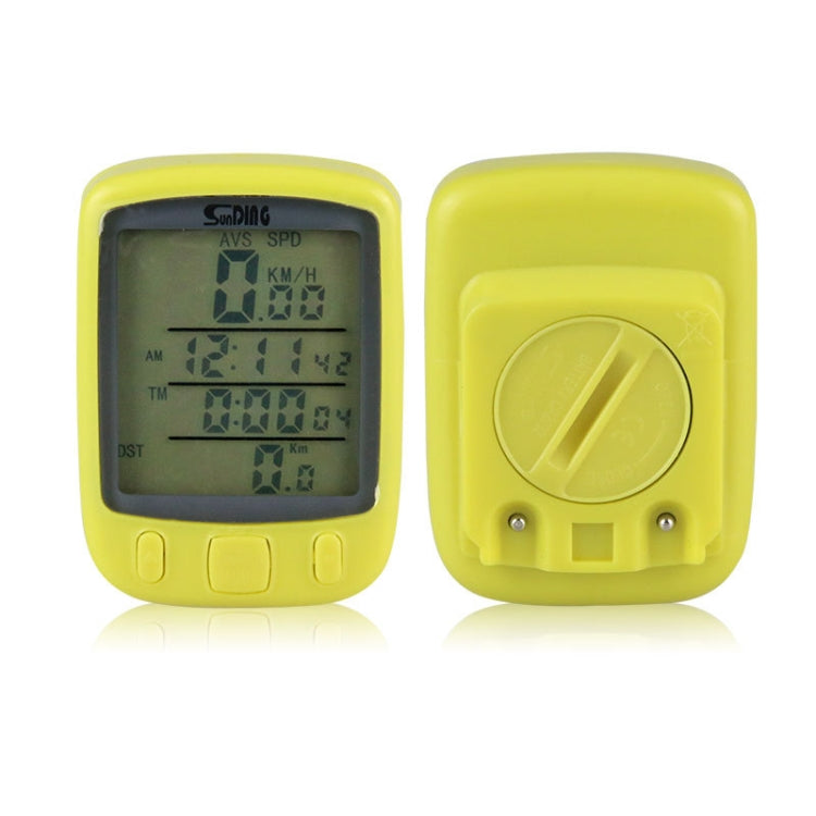 SUNDING 563A Bike Bicycle Waterproof Wired LCD Screen Luminous Mileage Speedometer Odometer, English Version, 563A(Yellow), 563A(Black), 563A(Blue)