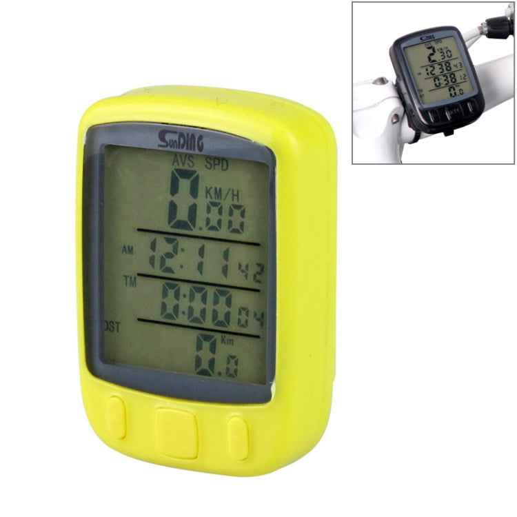 SUNDING 563C Bike Bicycle Waterproof Wireless LCD Screen Luminous Mileage Speedometer Odometer, English Version