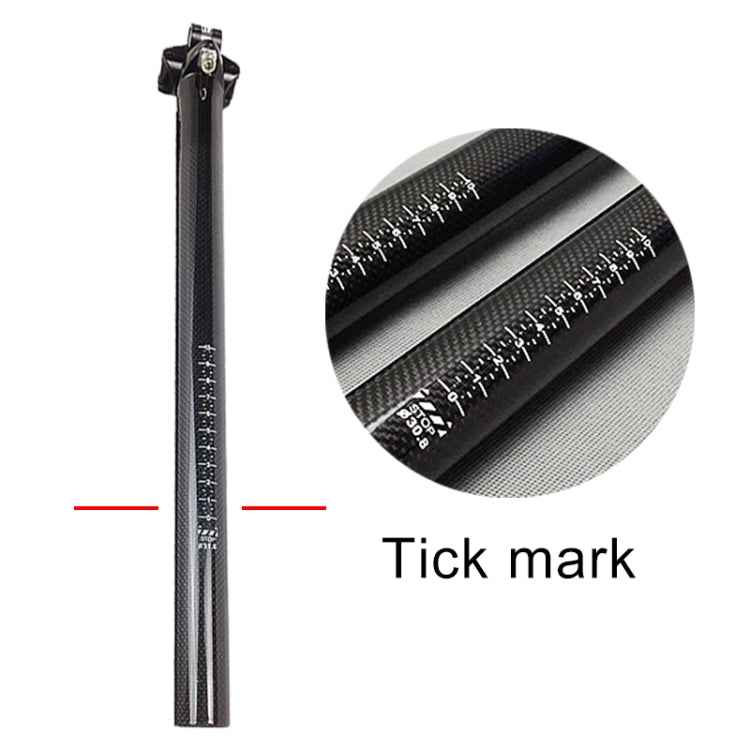 TOSEEK 3K Carbon Fiber Mountain Bike Road Bike Bicycle Seat Tube Seatpost Seat Fitting Seat Pole Bicycle Fittings, Size: 27.2x400mm