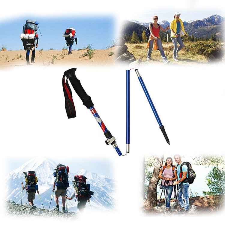 5 Node Portable Foldable Aluminium Alloy Alpenstocks Trekking Poles, Folding Length : 28.5CM