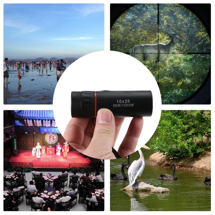 10*25 Portable Professional High Times High Definition Dual Focus Zoom Monocular Pocket Telescope, Size: 9.2*3cm, 10x25