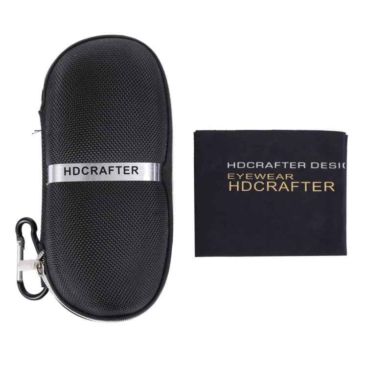 HDCRAFTER E-001 Sunglasses Zipper Style Solid Glasses Protection Case + Microfiber Cloth, Size: 16*7*4cm, HDCRAFTER E-001 Glasses Case