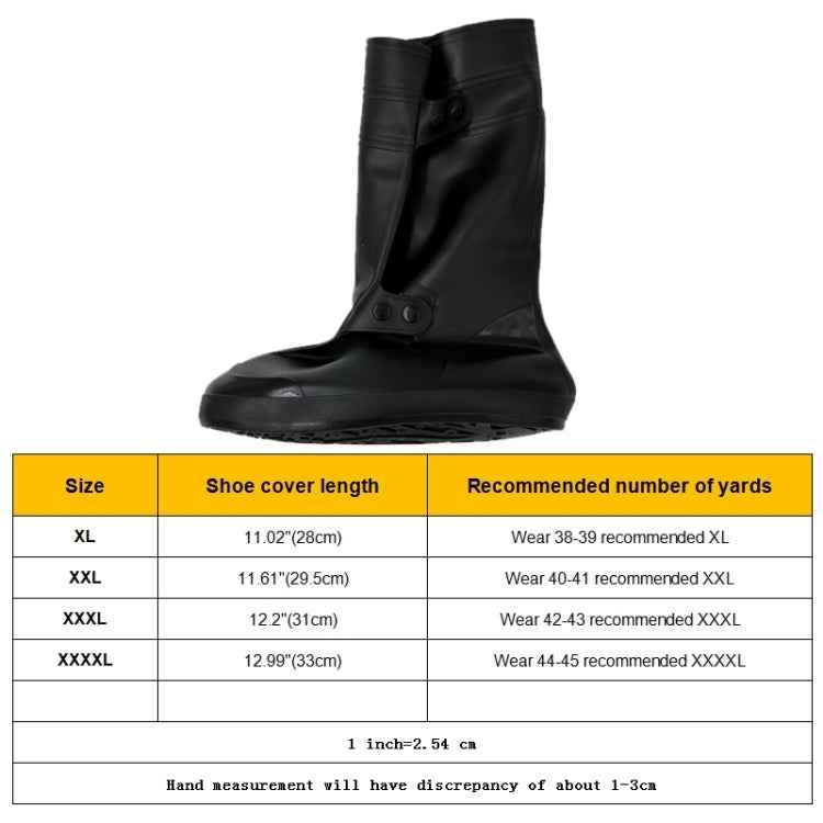 High Tube Rainproof Snowproof Adult Shoe Cover Size: XL