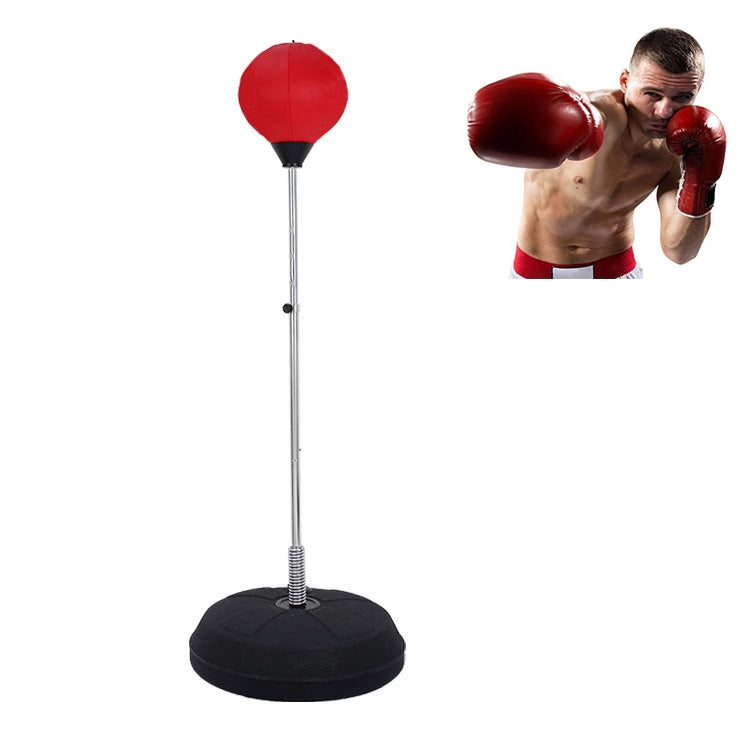 Adult Base Version Height Adjustable Vertical PU Leather Vent Ball Boxing Speed Ball Family Fitness Equipment without Gloves, without Gloves Red, without Gloves Red + Black