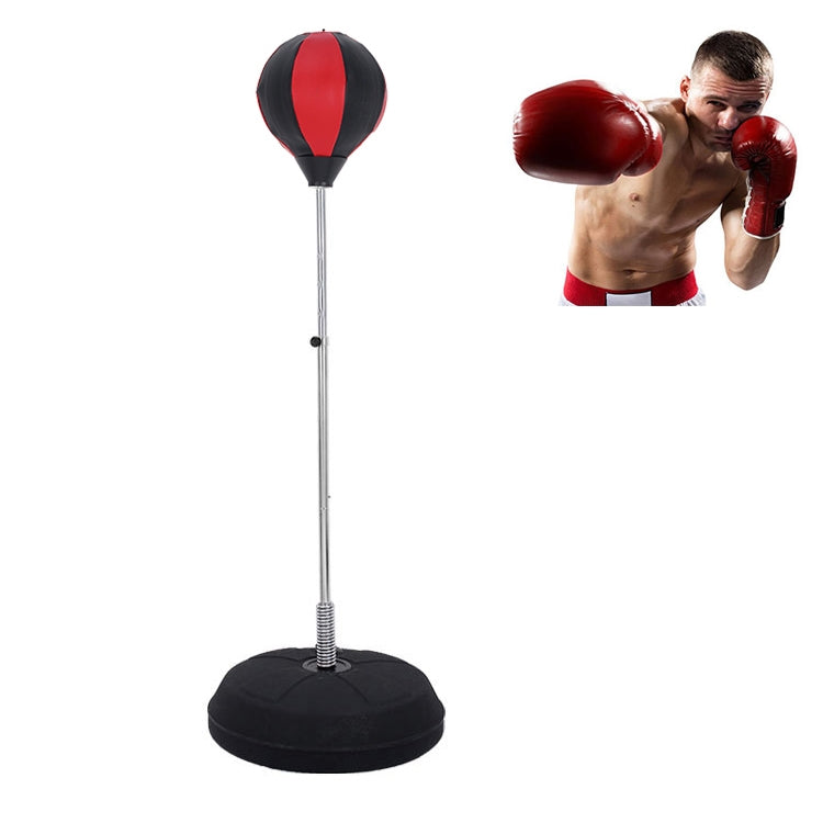 Adult Base Version Height Adjustable Vertical PU Leather Vent Ball Boxing Speed Ball Family Fitness Equipment without Gloves, without Gloves Red, without Gloves Red + Black
