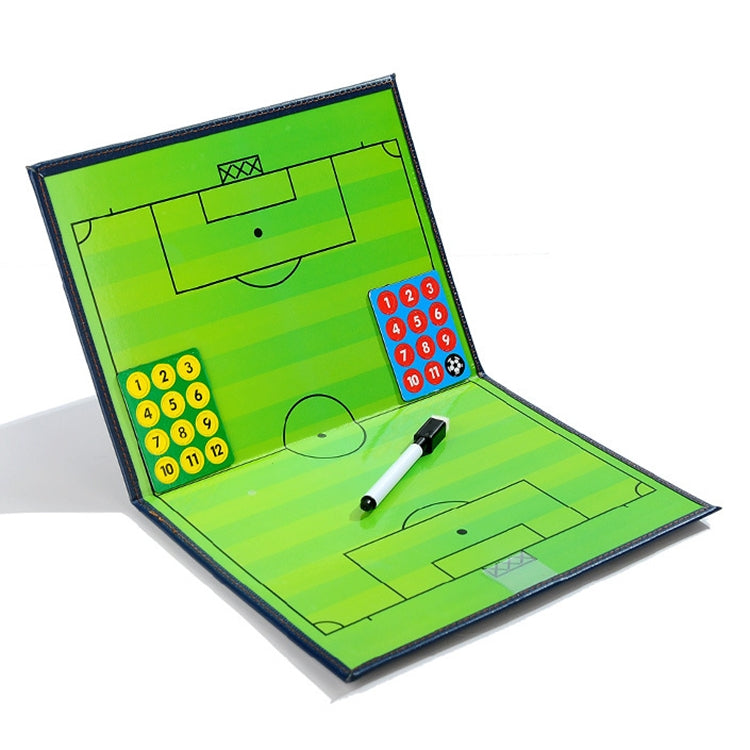 Foldable Football Coach Demonstration Board Magnetic Football Coach Board Clipboard Book Cover with Pen, Foldable Cover