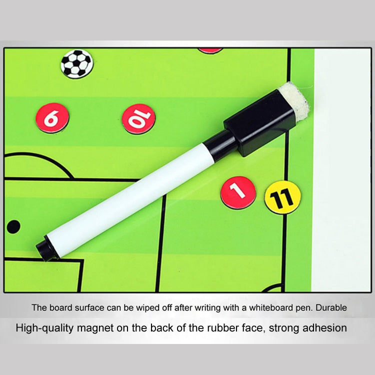 Foldable Football Coach Demonstration Board Magnetic Football Coach Board Clipboard Book Cover with Pen, Foldable Cover