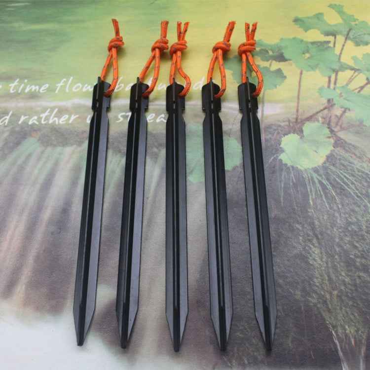 5 PCS Aluminium Alloy Tent Peg Nail Outdoor Traveling Tent Accessories with Rope, Length: 18cm