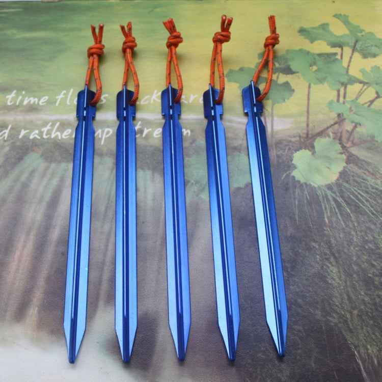 5 PCS Aluminium Alloy Tent Peg Nail Outdoor Traveling Tent Accessories with Rope, Length: 18cm