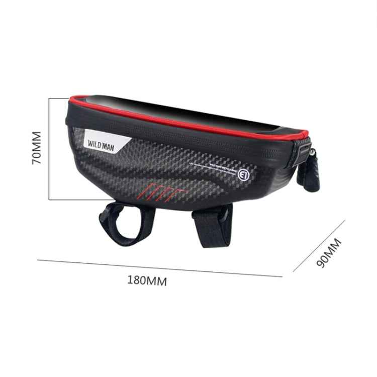 WILD MAN E1 Waterproof Front Bag MTB Mobile Phone Sets Bicycle Tube Bag Riding Accessories