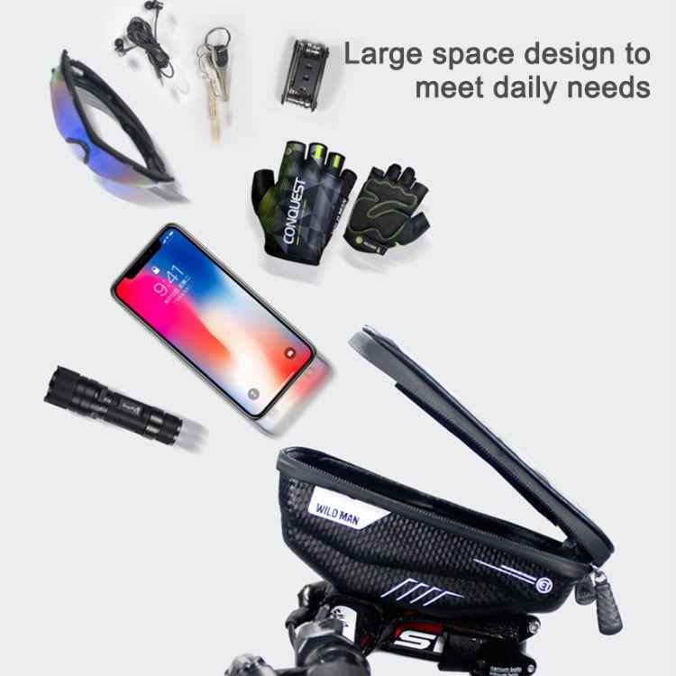 WILD MAN E1 Waterproof Front Bag MTB Mobile Phone Sets Bicycle Tube Bag Riding Accessories