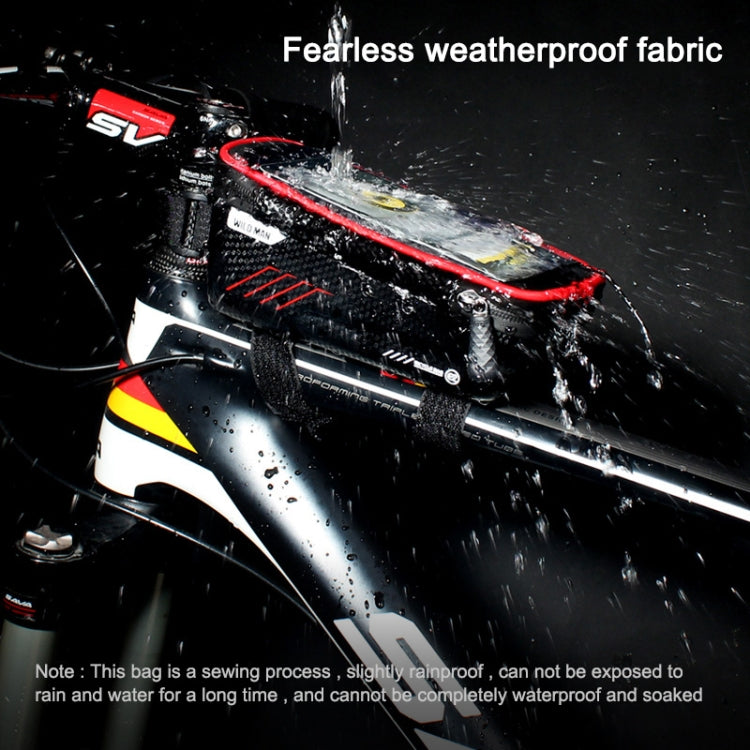 WILD MAN E2 Waterproof Front Bag MTB Mobile Phone Sets Bicycle Tube Bag Riding Accessories, E2 (Black), E2 (Red)