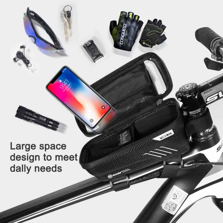 WILD MAN E2 Waterproof Front Bag MTB Mobile Phone Sets Bicycle Tube Bag Riding Accessories