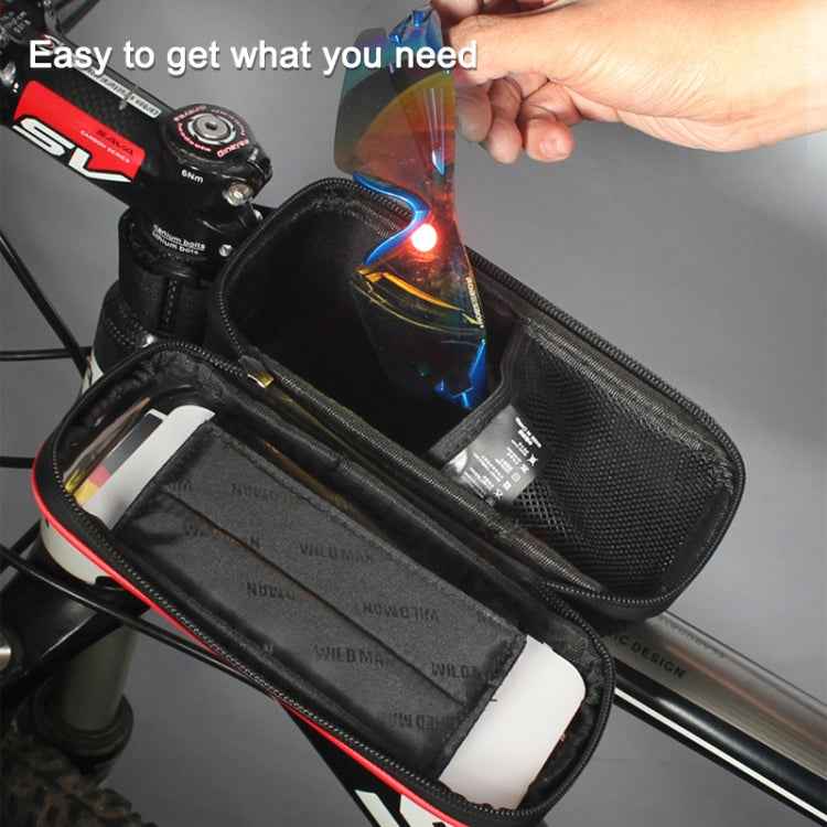 WILD MAN E2 Waterproof Front Bag MTB Mobile Phone Sets Bicycle Tube Bag Riding Accessories