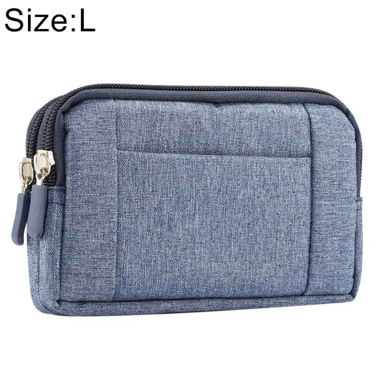 Sports Denim Universal Phone Bag Waist Bag for 5.5~6.3 inch Smartphones, Size: L