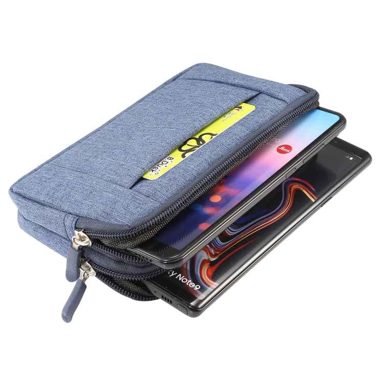 Sports Denim Universal Phone Bag Waist Bag for 5.5~6.3 inch Smartphones, Size: L