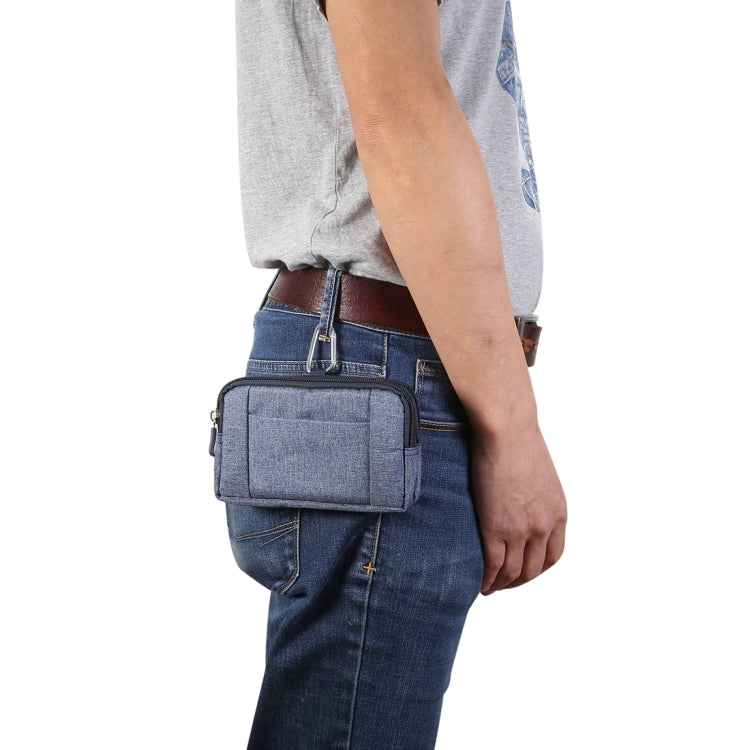 Sports Denim Universal Phone Bag Waist Bag for 6.4~6.5 inch Smartphones, Size: XL