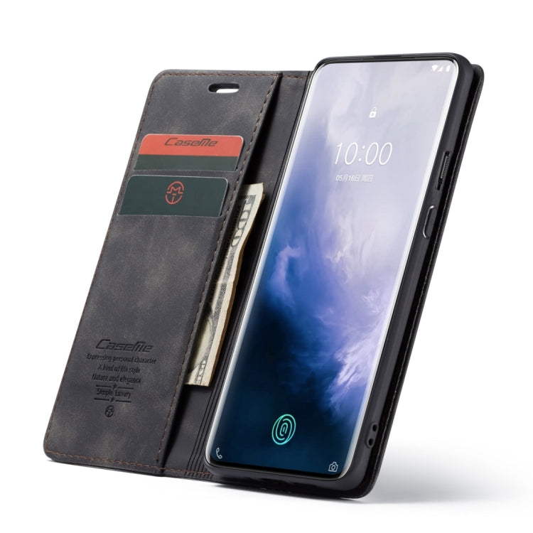 CaseMe-013 Multifunctional Retro Frosted Horizontal Flip Leather Case for OnePlus 7 Pro, with Card Slot & Holder & Zipper Wallet & Photo Frame, For OnePlus 7 Pro