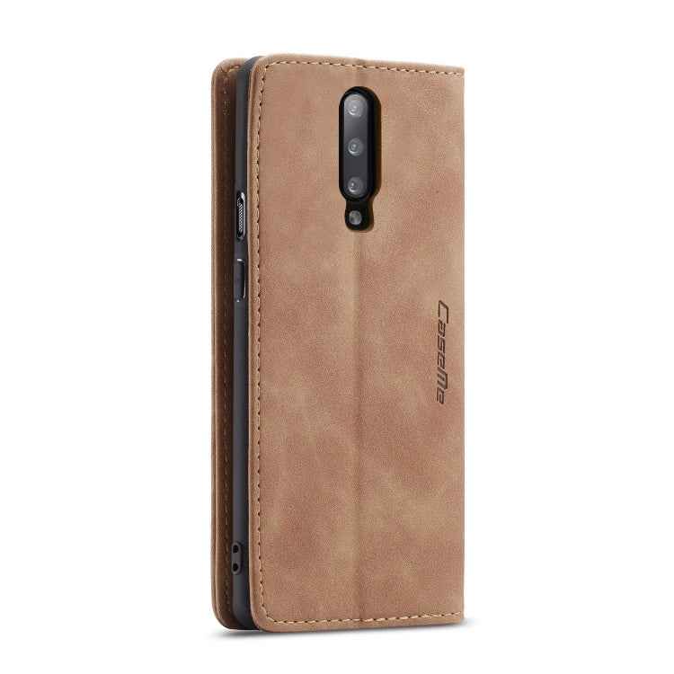 CaseMe-013 Multifunctional Retro Frosted Horizontal Flip Leather Case for OnePlus 7 Pro, with Card Slot & Holder & Zipper Wallet & Photo Frame