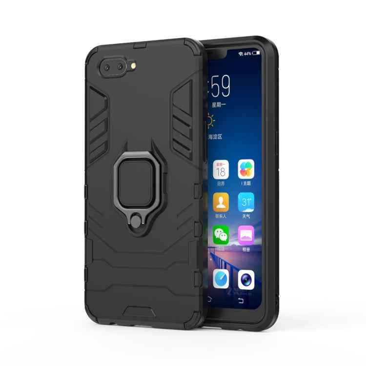 PC + TPU Shockproof Protective Case for OPPO A5, with Magnetic Ring Holder