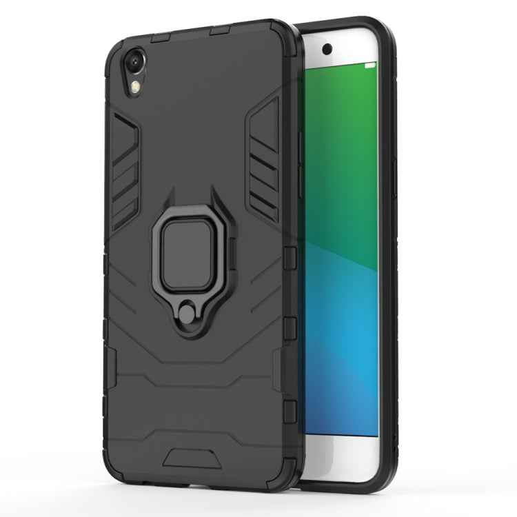 PC + TPU Shockproof Protective Case for OPPO R9 Plus, with Magnetic Ring Holder