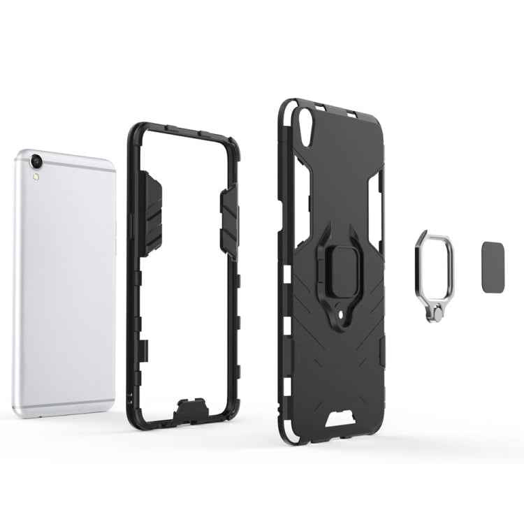 PC + TPU Shockproof Protective Case for OPPO R9 Plus, with Magnetic Ring Holder