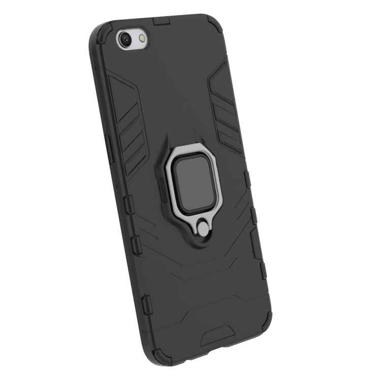 PC + TPU Shockproof Protective Case for OPPO R9s, with Magnetic Ring Holder