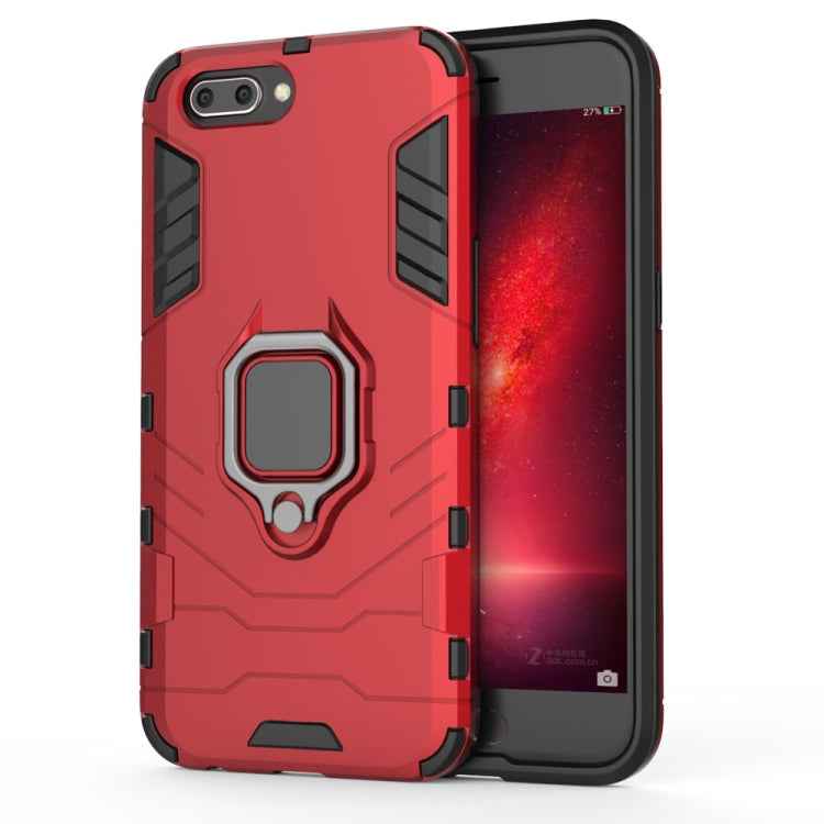 PC + TPU Shockproof Protective Case for OPPO R11, with Magnetic Ring Holder