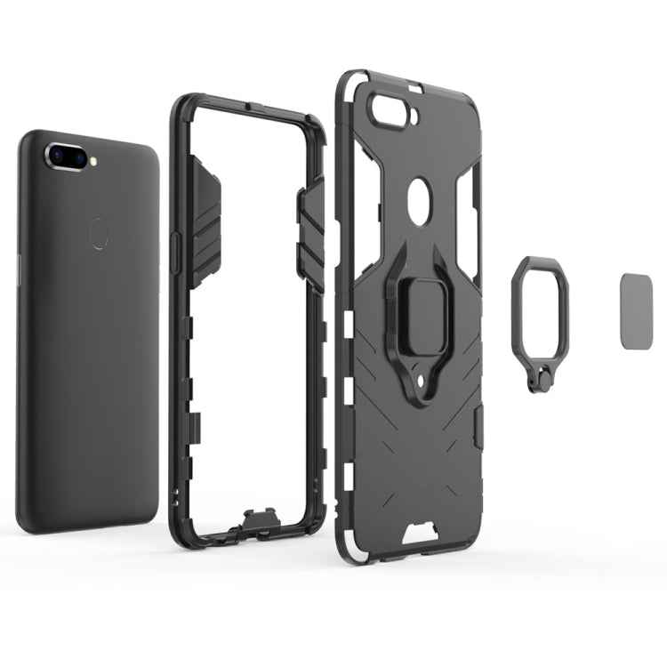 PC + TPU Shockproof Protective Case for OPPO R11s, with Magnetic Ring Holder