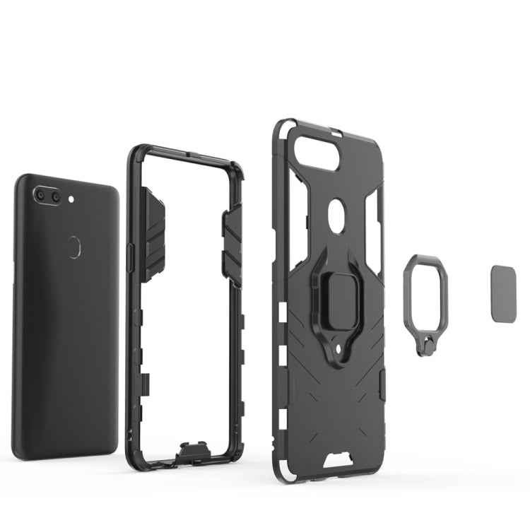 PC + TPU Shockproof Protective Case for OPPO R15 Pro, with Magnetic Ring Holder