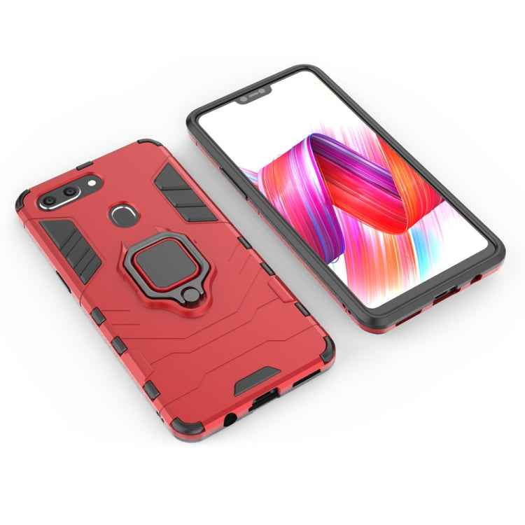 PC + TPU Shockproof Protective Case for OPPO R15 Pro, with Magnetic Ring Holder