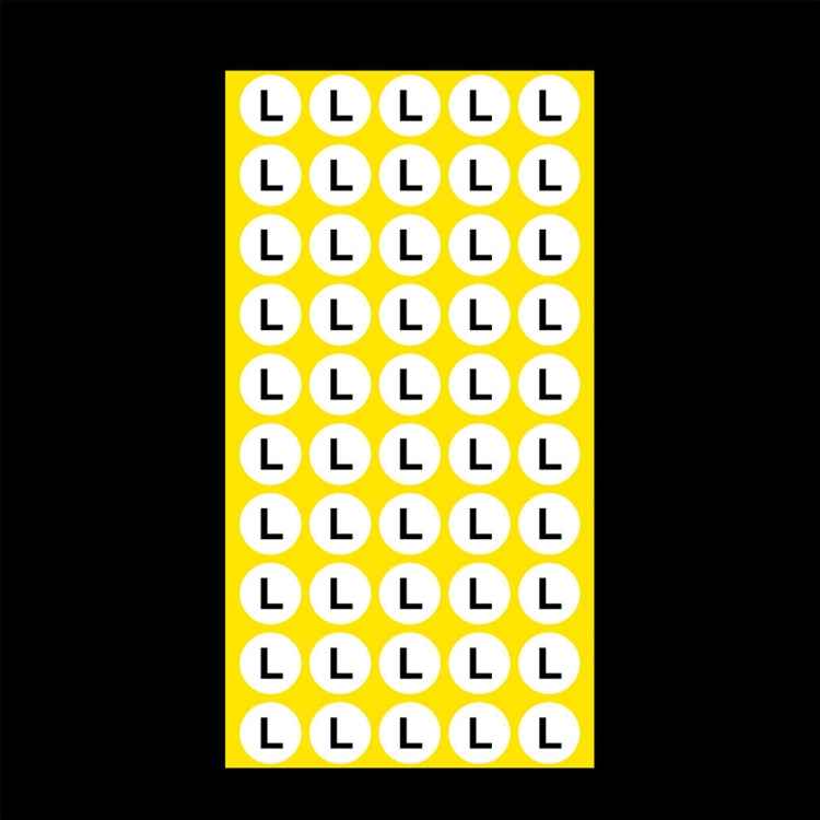 1000 PCS Round Shape Size Sticker Clothes Size Label, Size: L, L