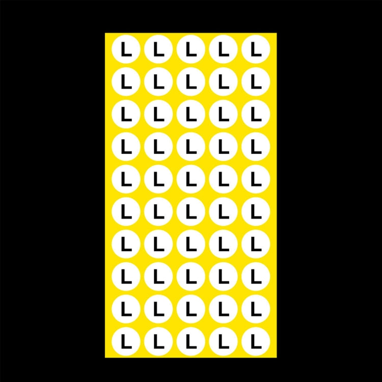 1000 PCS Round Shape Size Sticker Clothes Size Label, Size: L, L