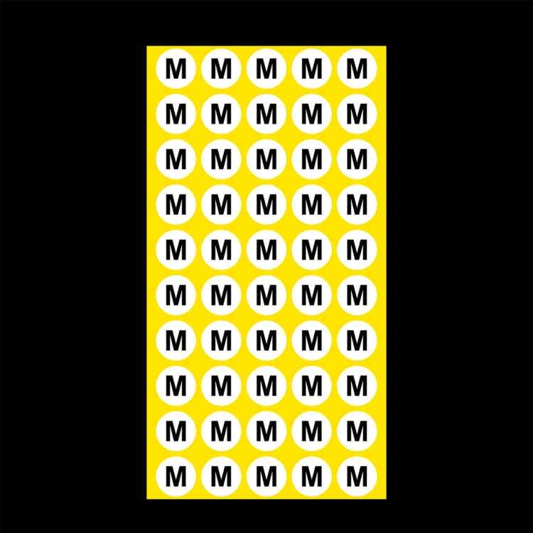 1000 PCS Round Shape Size Sticker Clothes Size Label, Size: M, M