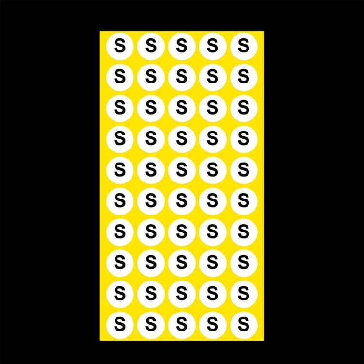 1000 PCS Round Shape Size Sticker Clothes Size Label, Size: S, S