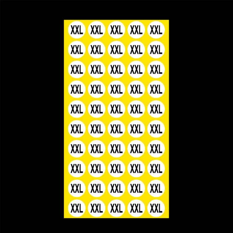 1000 PCS Round Shape Size Sticker Clothes Size Label, Size: XXL, XXL