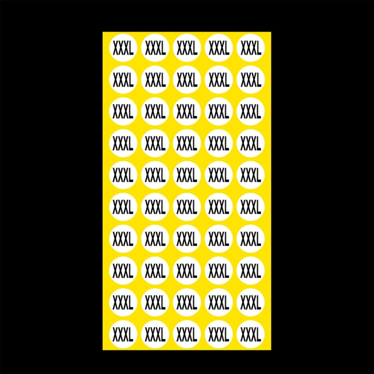 1000 PCS Round Shape Size Sticker Clothes Size Label, Size: XXXL, XXXL