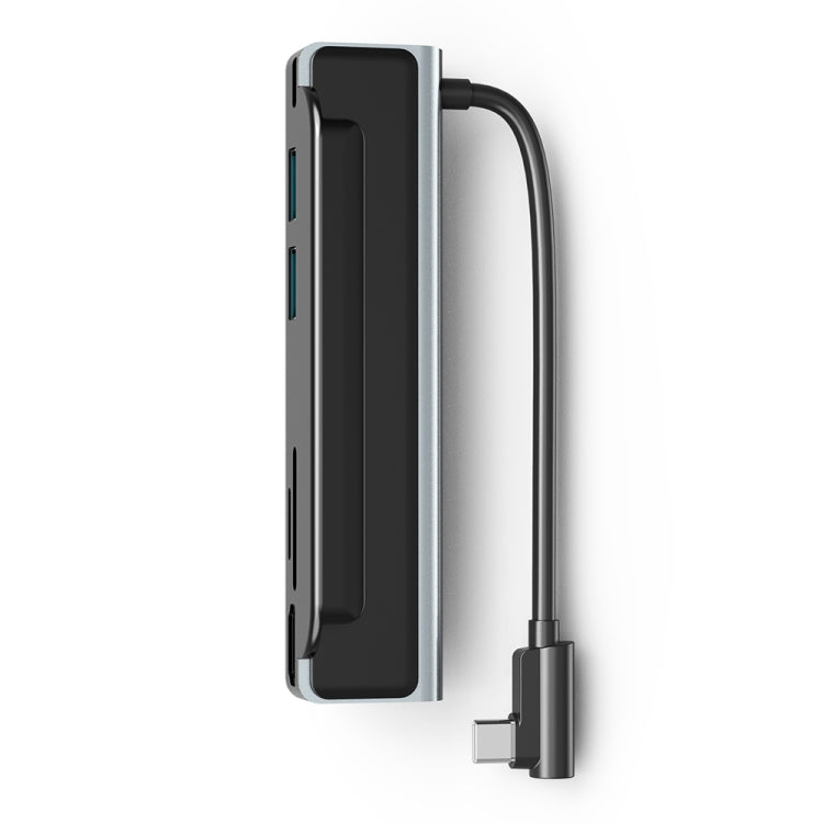 AD-065 6 in 1 USB-C / Type-C to 4K HDMI + SD / TF Card Slot + Type-C + 2 USB 3.0 Back Clip Style Multifunctional Docking Station HUB, 6 In 1 Back Clip Style