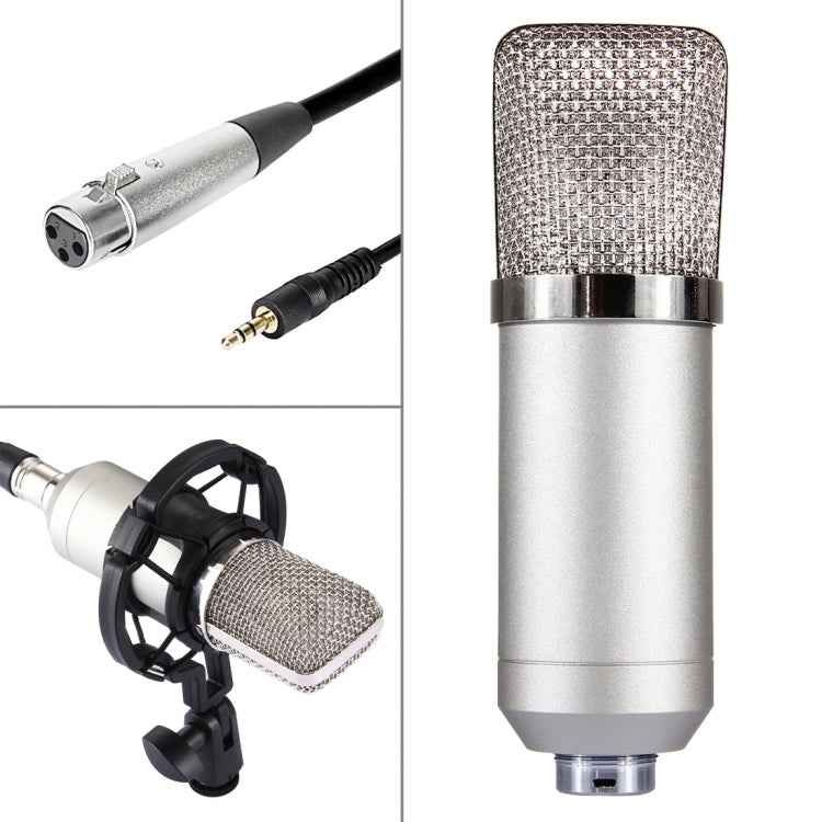FIFINE F-700 Professional Condenser Sound Recording Microphone with Shock Mount for Studio Radio Broadcasting & Live Boardcast, 3.5mm Earphone Port, Cable Length: 2.5m