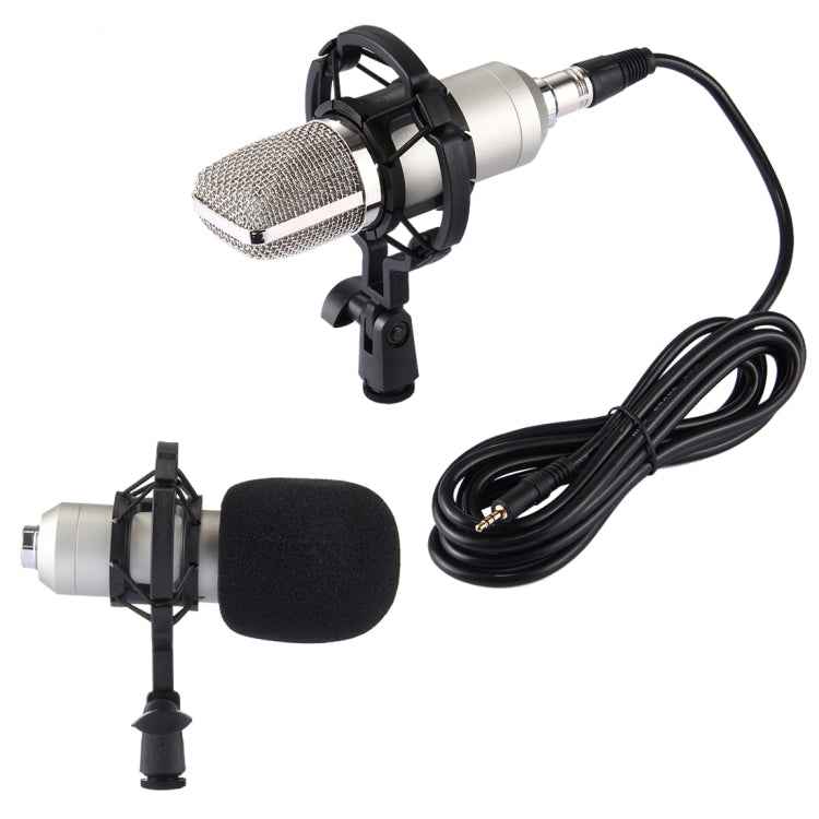 FIFINE F-700 Professional Condenser Sound Recording Microphone with Shock Mount for Studio Radio Broadcasting & Live Boardcast, 3.5mm Earphone Port, Cable Length: 2.5m