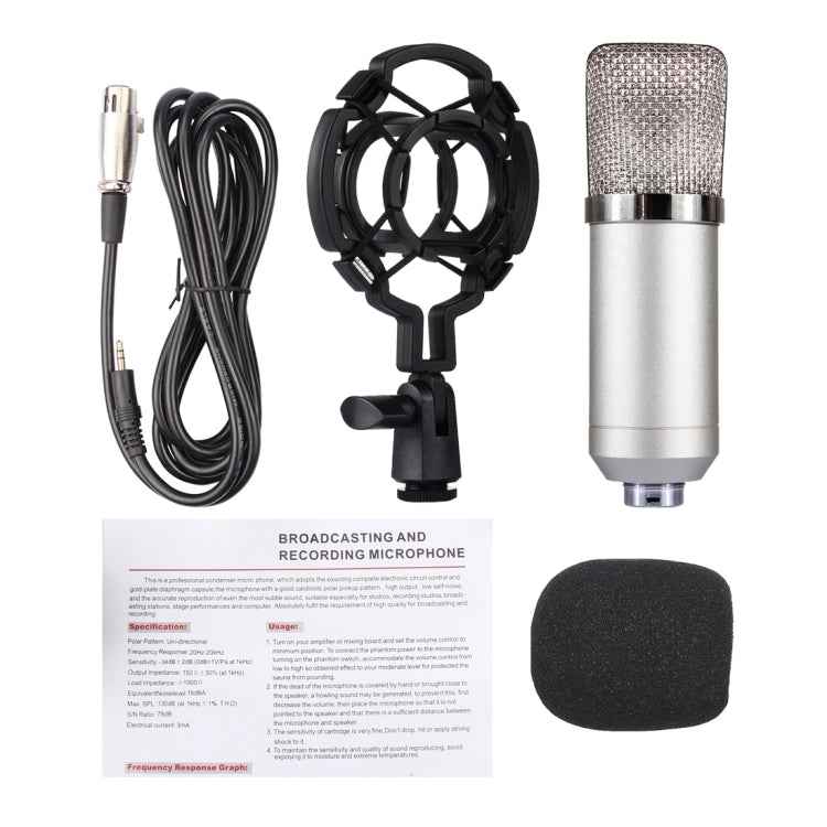 FIFINE F-700 Professional Condenser Sound Recording Microphone with Shock Mount for Studio Radio Broadcasting & Live Boardcast, 3.5mm Earphone Port, Cable Length: 2.5m