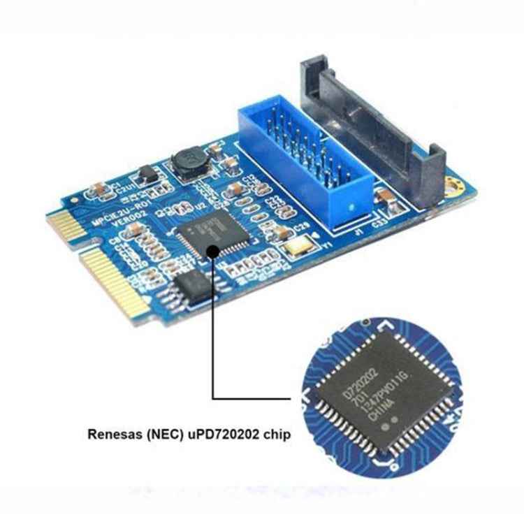 MINI PCI-E to USB 3.0 Front 19 Pin Desktop PC Expansion Card