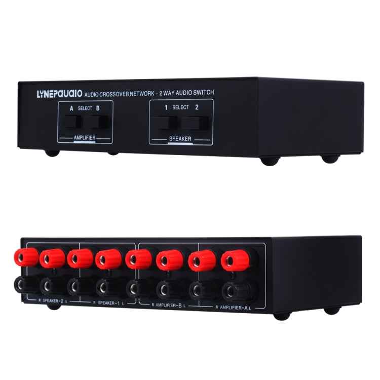B822 Passive Speaker Switch 2 Channel Power Amplifier Audio Switch Loudspeaker, 2 Input and 2 Output