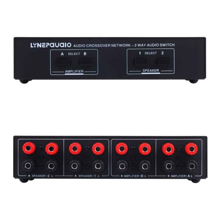 B822 Passive Speaker Switch 2 Channel Power Amplifier Audio Switch Loudspeaker, 2 Input and 2 Output