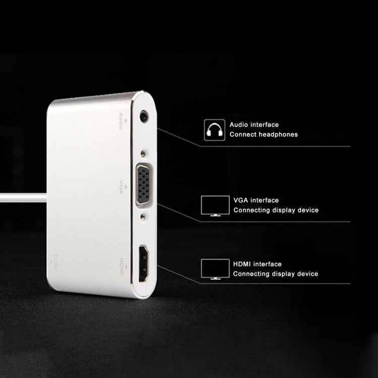 P27 Metal Cover Micro USB to HDMI + VGA HDTV Converter Digital AV Adapter, Power by EZCast, Support iOS / Android / Windows System